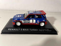 Renault 5 maxi turbo niebieska, biała i czerwona numer - Tour de Corse z 1985 roku