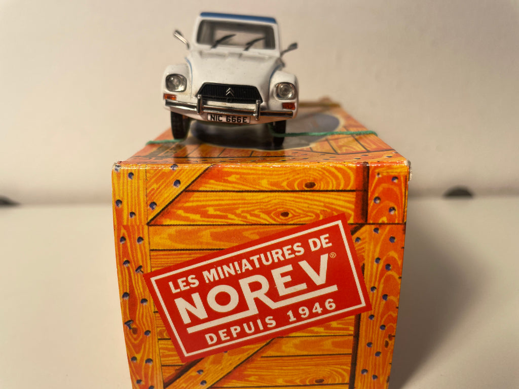 Citroën Dyane Côte d'Azur wäiss mat blauer Uewerfläch - NOREV (Auto an enger Kartonbox)
