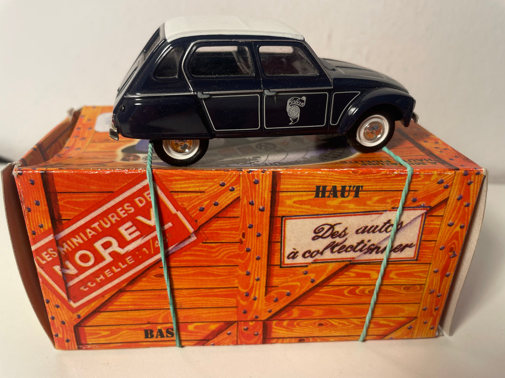Citroën Dyane Caban dunke Blull an wäiss Dach - NOREV (Auto an Kartonkëscht)