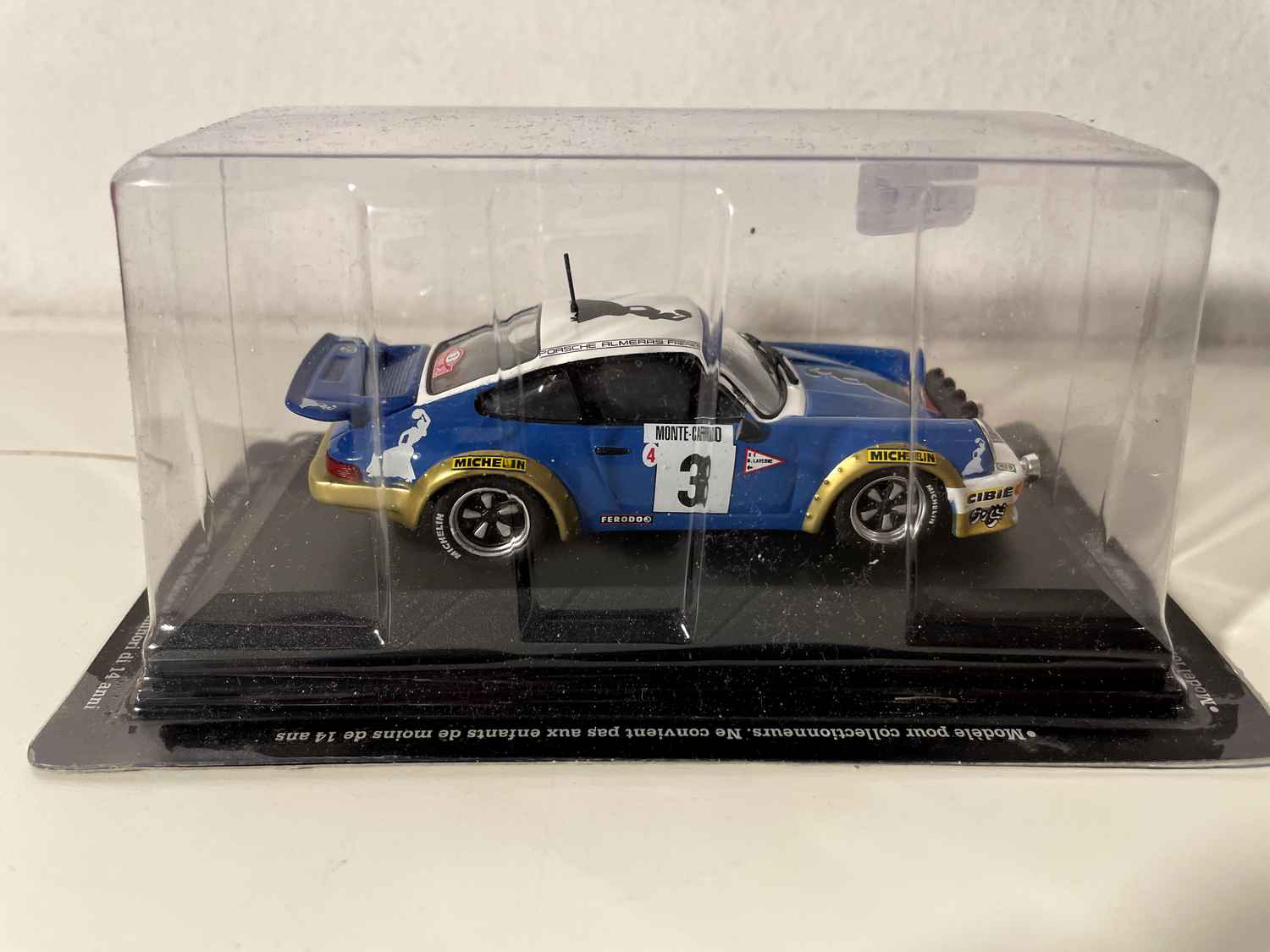 Porsche 911 Carrera RS niebieska numer 3 - Rajd Monte Carlo 1978