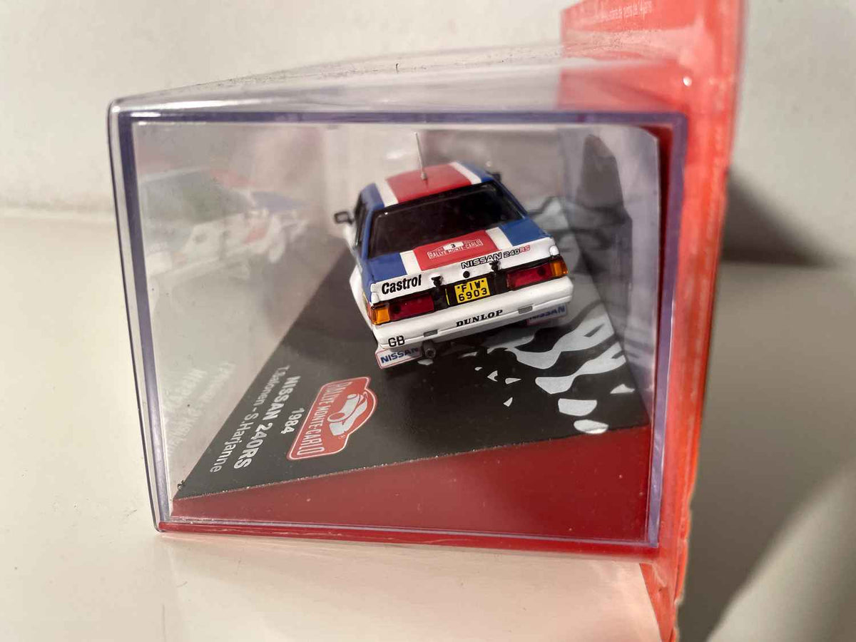 Nissan 240RS niebieska, biała i czerwona numer 3 - Rallye de Monté-Carlo z 1984 roku