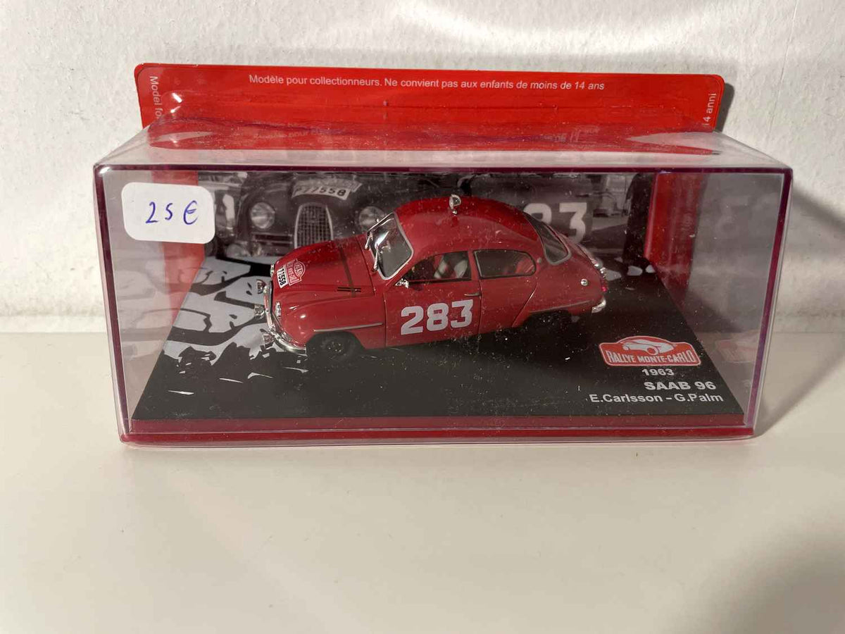 Saab 96 vermelho número 283 - Rally de Monte-Carlo de 1963