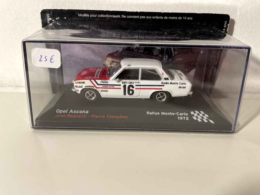 Opel Ascona weiß und rot Nummer 16 - Rallye Monte-Carlo 1972