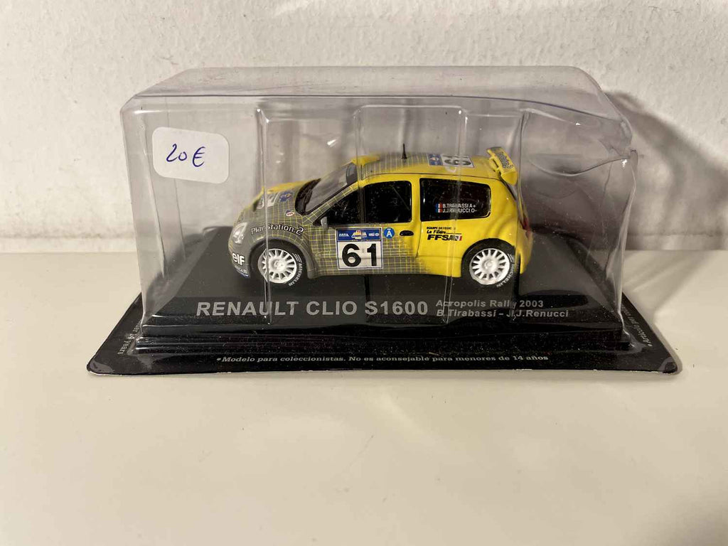Renault Clio S1600 jaune et grise numéro 61 - Rallye de l'Acropole de 2003