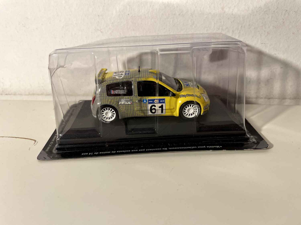 Renault Clio S1600 jaune et grise numéro 61 - Rallye de l'Acropole de 2003