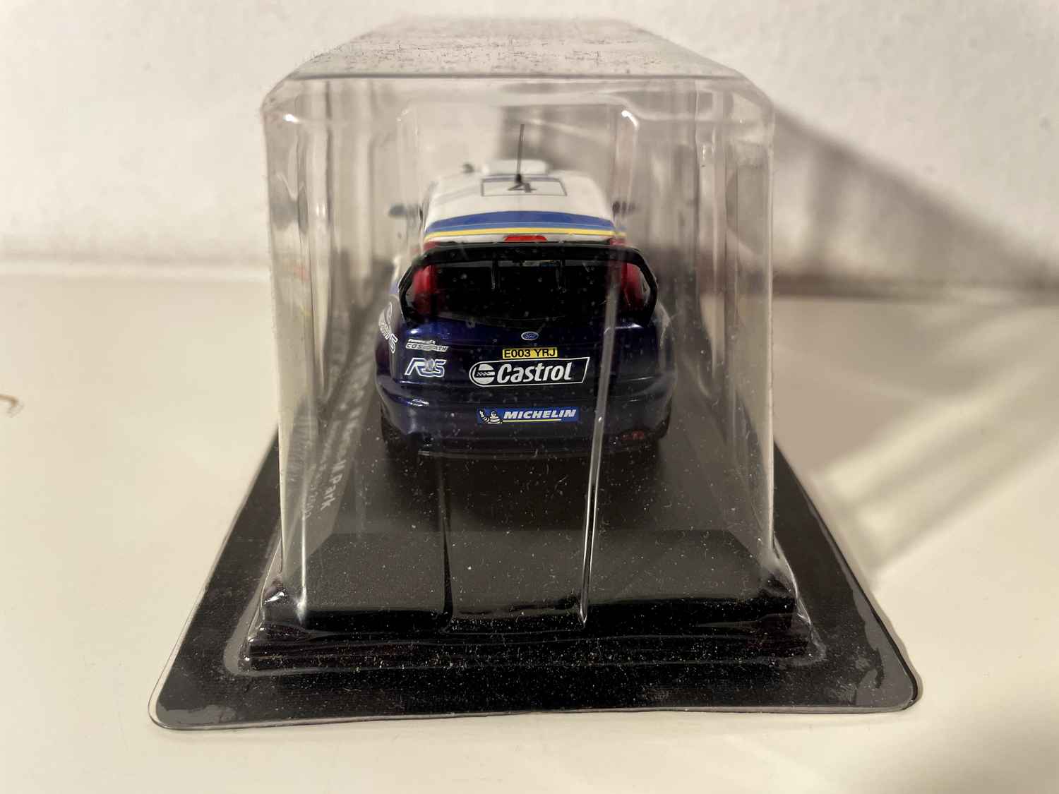 Ford Focus WRC bianca, blu e nera numero 4 - Rally dell'Acropoli del 2003