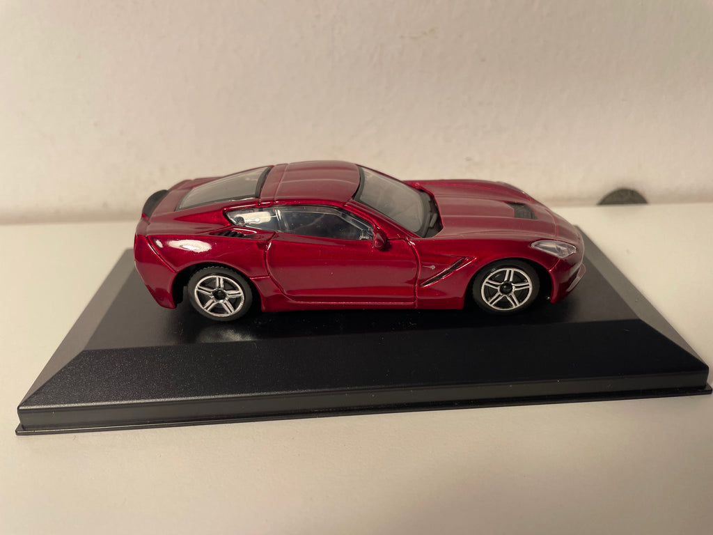 Corvette Stingray bordeaux del 2014 (auto americano) - scatola in plexiglass