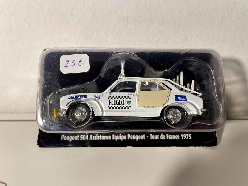 Peugeot 504 witte assistentie team Peugeot van de Tour de France 1975