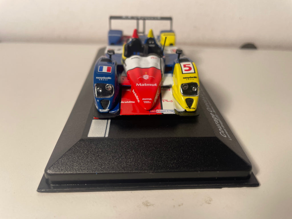 Courage Oreca LC70 niebieska, biała, czerwona i żółta numer 5 - 24 godziny Le Mans 2008