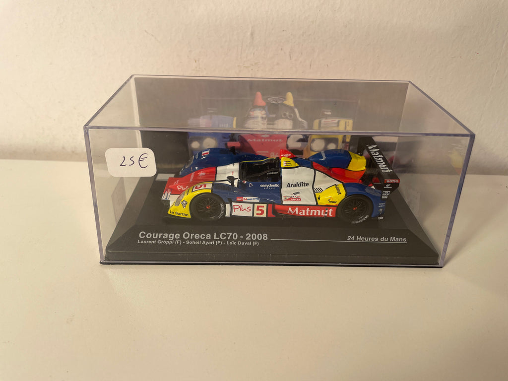 Courage Oreca LC70 niebieska, biała, czerwona i żółta numer 5 - 24 godziny Le Mans 2008