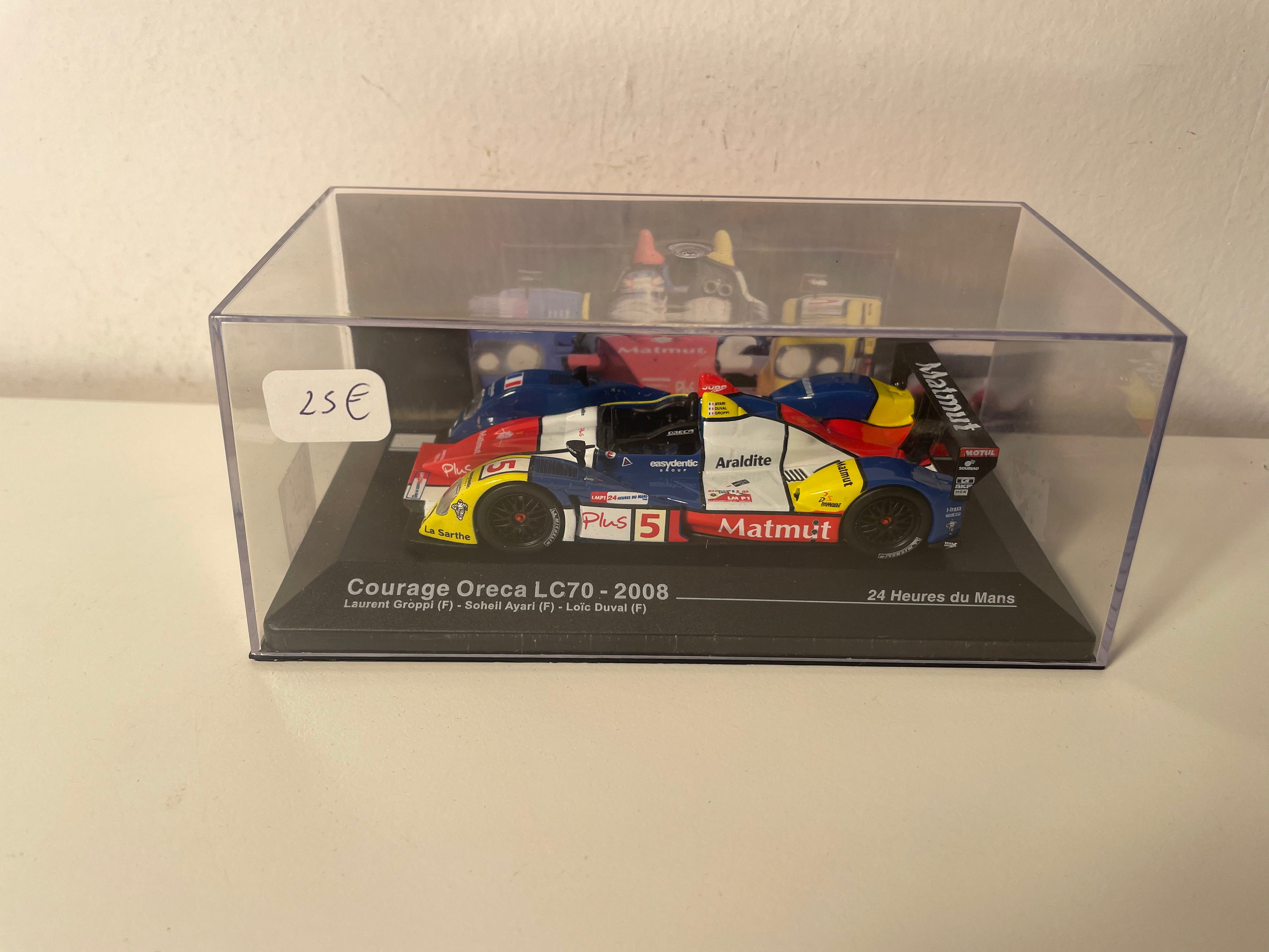 Courage Oreca LC70 niebieska, biała, czerwona i żółta numer 5 - 24 godziny Le Mans 2008
