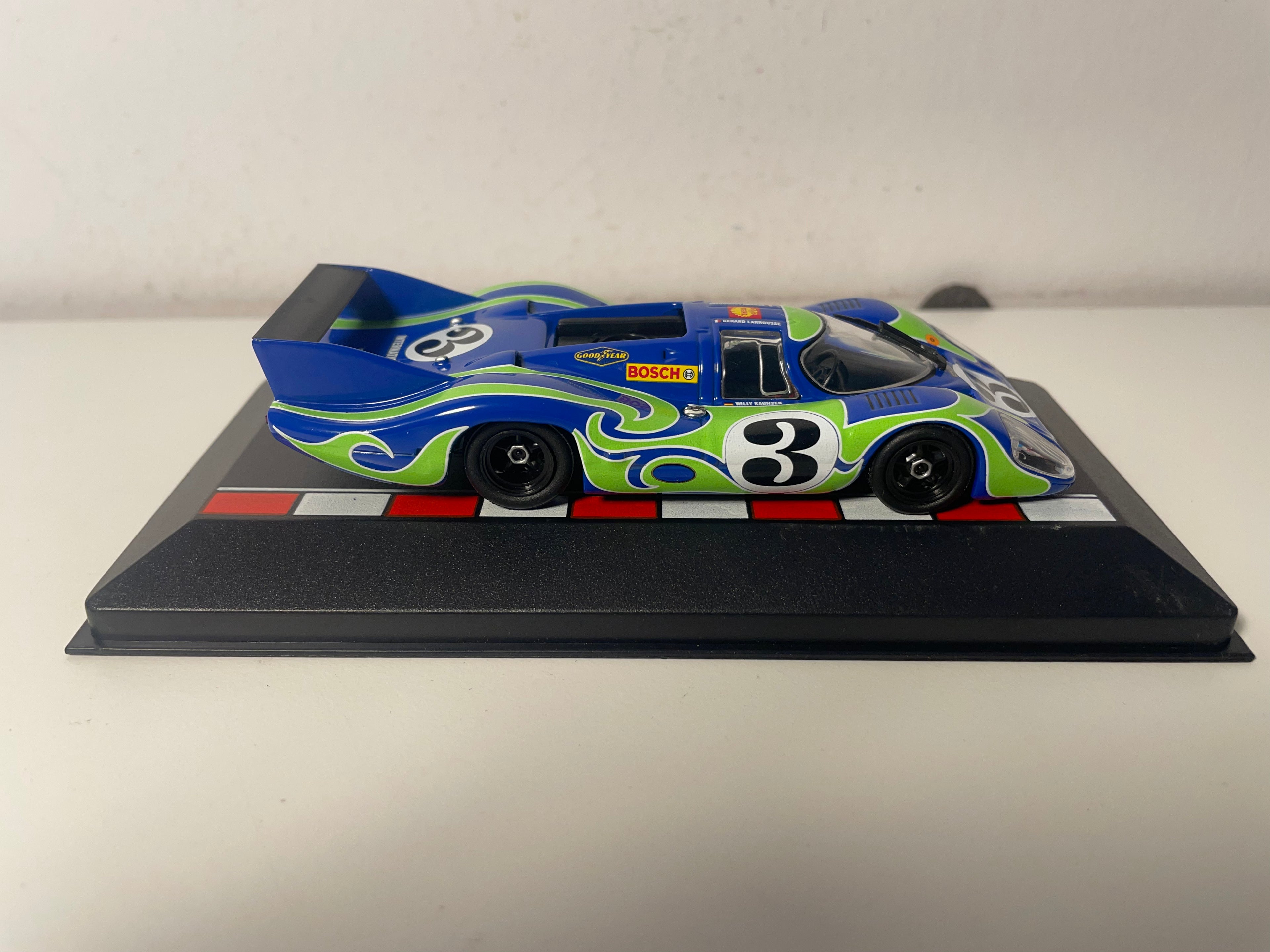 Blauwe en groene Porsche 917 LH nummer 3 (1970 24 uur van Le Mans)