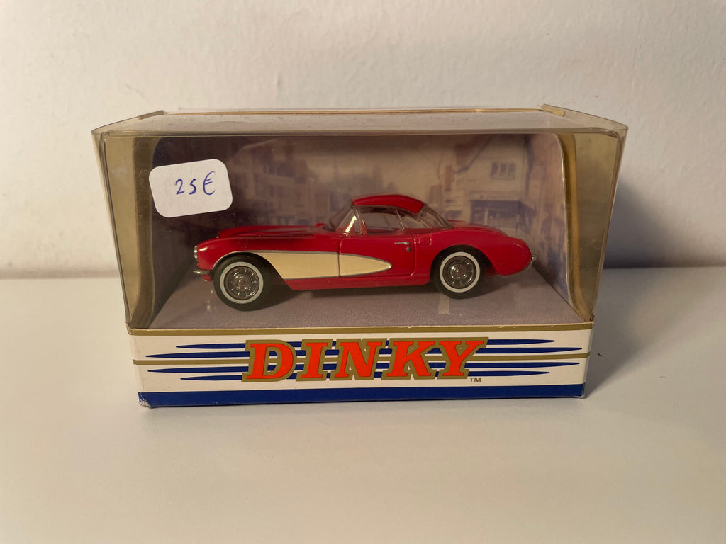 Rout an beige Chevrolet Corvette Dinky - Matchbox (amerikanescht Auto)