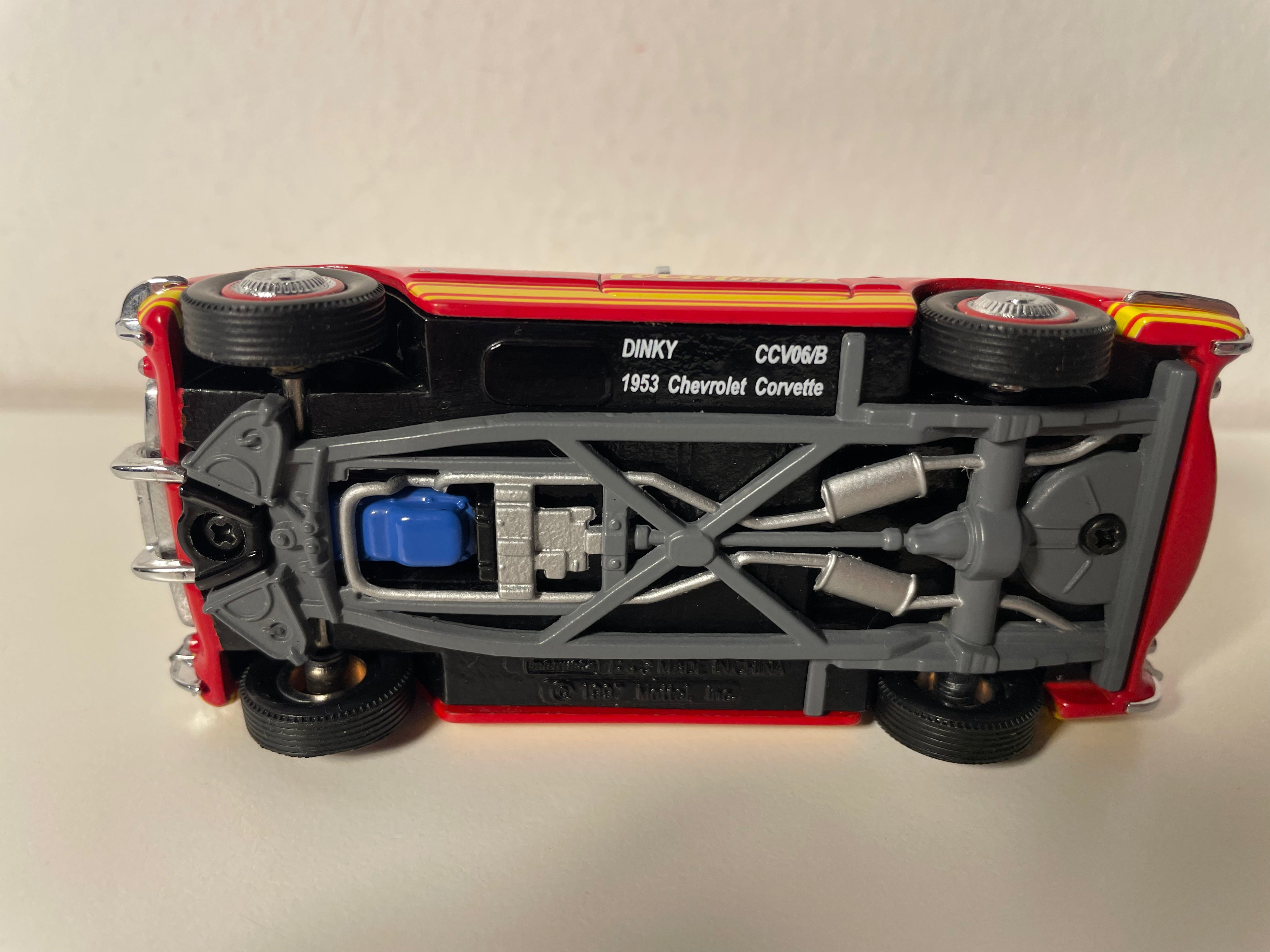 1953 Rode en Gele Chevrolet Corvette COCA-COLA - MATCHBOX (Amerikaans Auto)