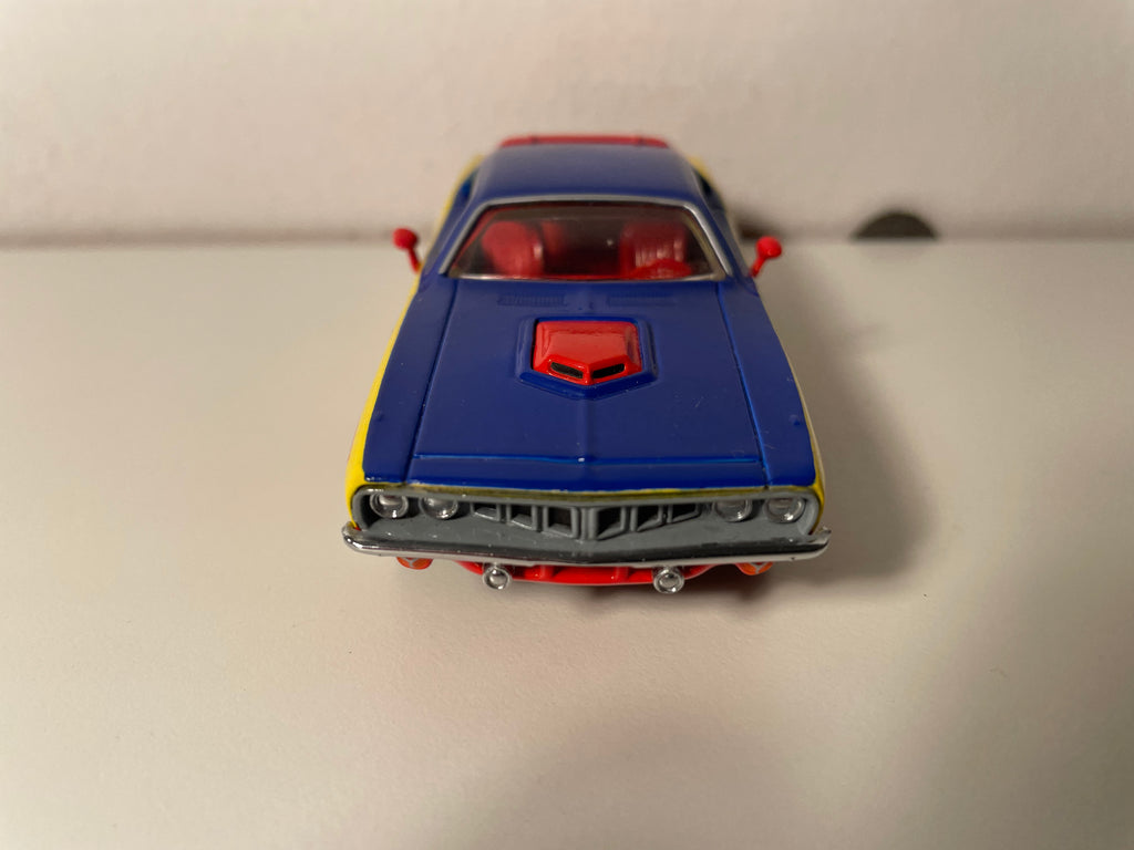 Pontiac GTO giel, blaut an rout - BUDWEISER Bieren - MATCHBOX (am amerikanesche Auto)