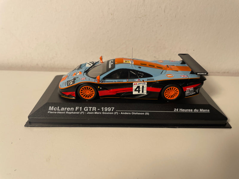 McLaren F1 GTR in GULF colors (blue and orange) - 1997 24 Hours of Le Mans number 41