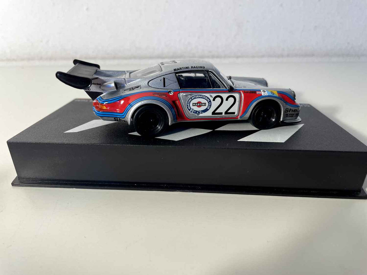 Porsche Carrera RSR Turbo grijs en rood nummer 22 - 24 uur van Le Mans 1974