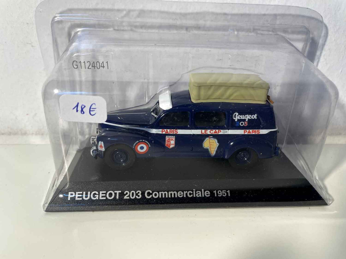 Peugeot 203 commerciale bleue de 1951 (rallye Paris - Le Cap - Paris) Bernard Miniatures