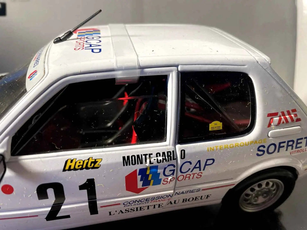 Peugeot 205 GTI blanche numéro 21 - Rallye 1988 (Solido référence 9047) ECHELLE 1/18ème Bernard Miniatures