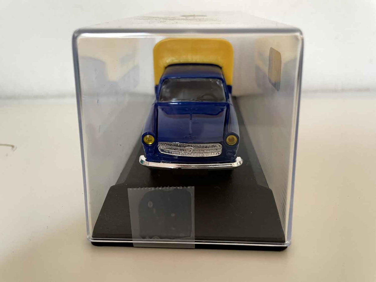 Peugeot 404 bâchée bleue et jaune (voitures miniatures d'exeption) Bernard Miniatures