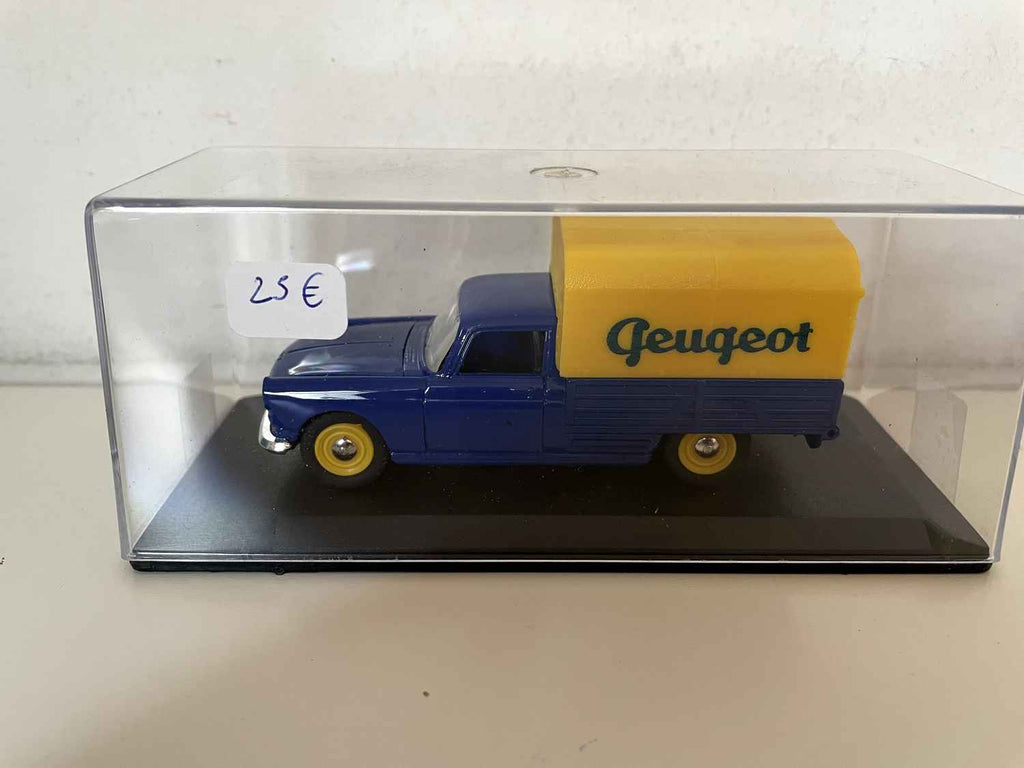 Peugeot 404 bâchée bleue et jaune (voitures miniatures d'exeption) Bernard Miniatures