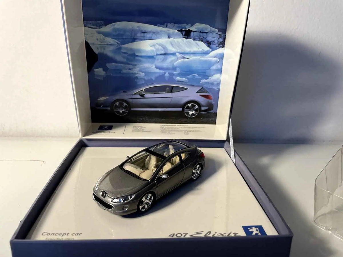Peugeot 407 Elixir grise (coffret boite carré en carton) Norev Bernard Miniatures
