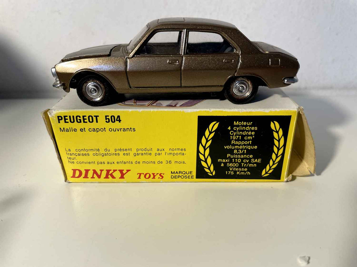 Peugeot 504 marron DINKY-TOYS référence 011452 (Mécanno) Bernard Miniatures