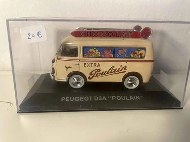 Peugeot D3A beige avec publicité POULAIN Bernard Miniatures