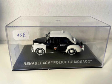 Renault 4CV noire et blanche POLICE de Monaco Bernard Miniatures