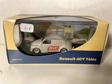 Renault 4CV tôlée grise avec la publicité BIC Bernard Miniatures