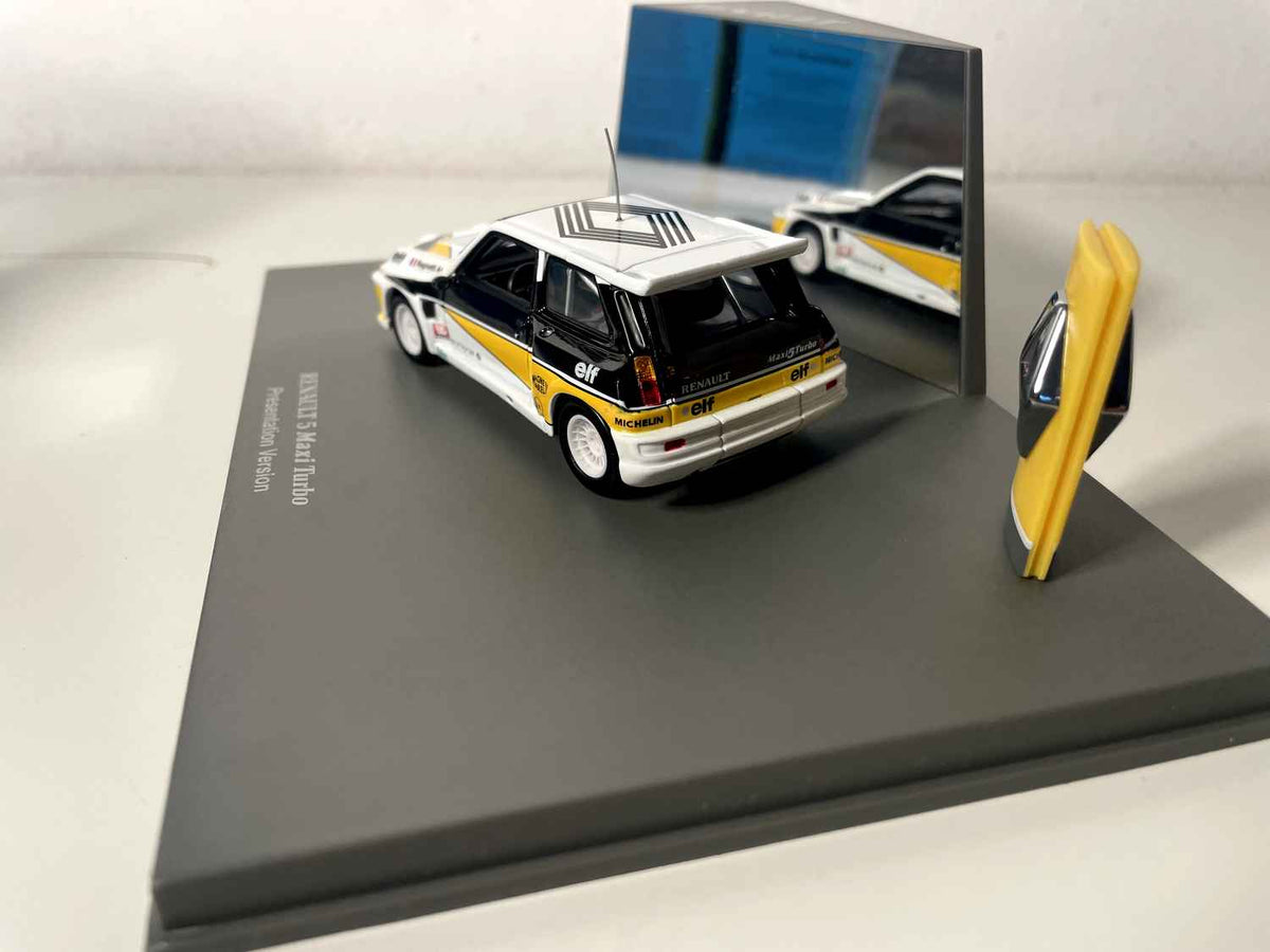 Renault 5 Maxi Turbo blanche, jaune et noire - présentation version (coffret boite rectangle) Bernard Miniatures