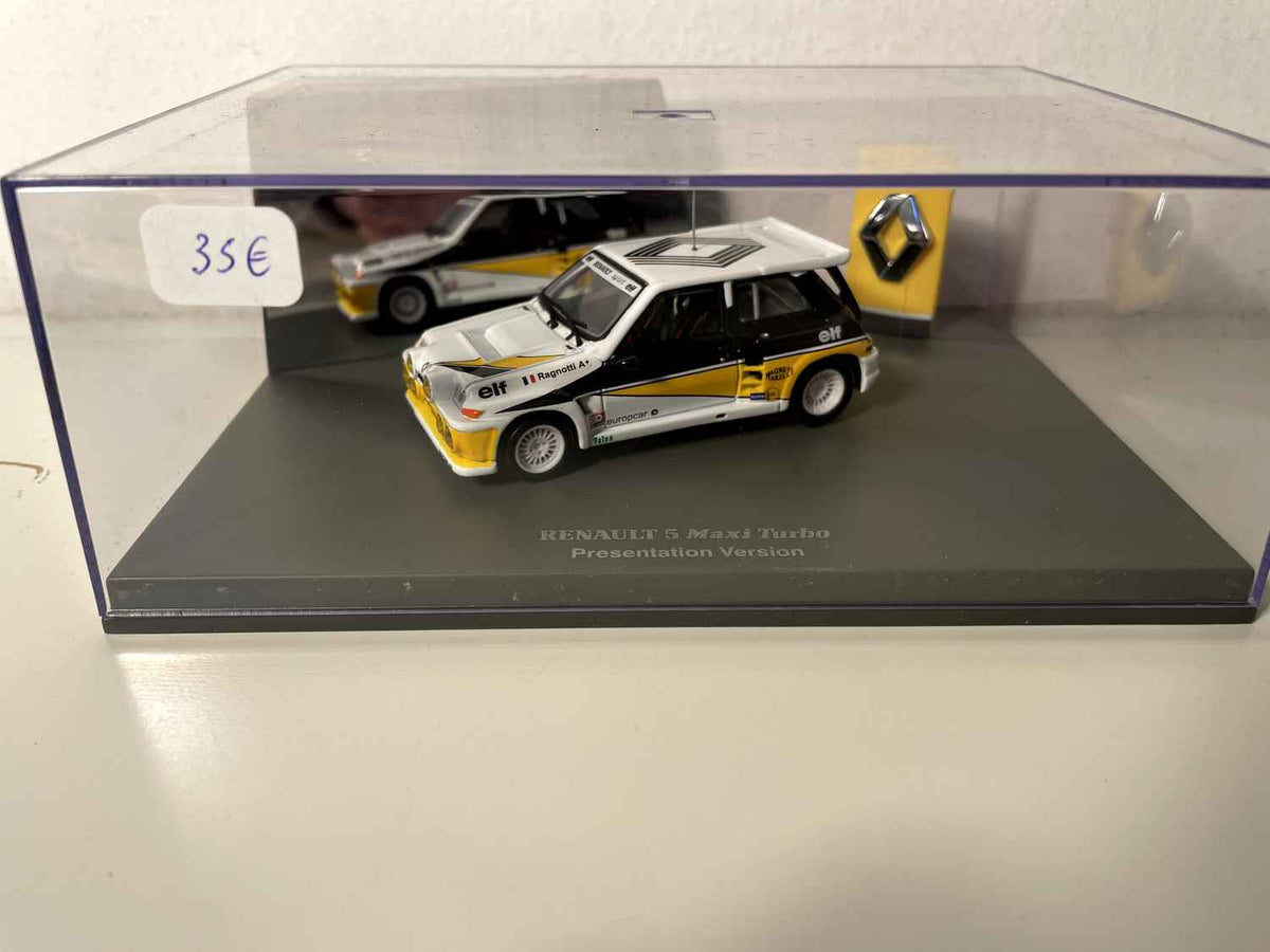 Renault 5 Maxi Turbo blanche, jaune et noire - présentation version (coffret boite rectangle) Bernard Miniatures