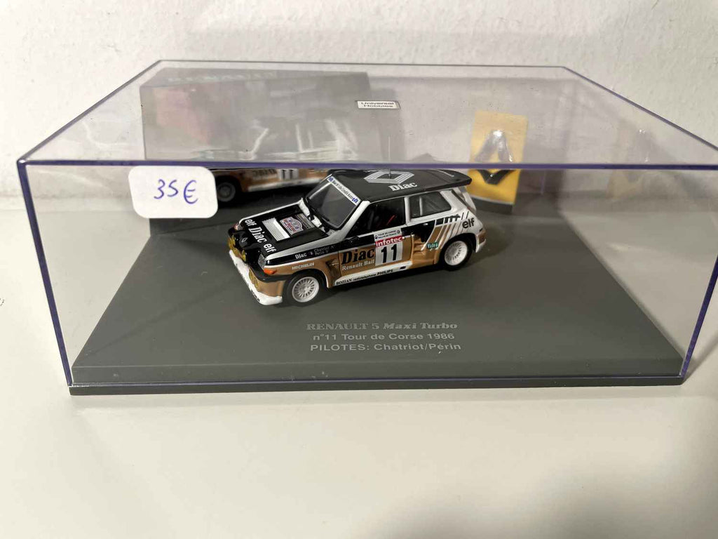 Renault 5 Maxi Turbo noire, marron et blanche numéro 11 Tour de Corse 1986 (coffret boite rectangle) Bernard Miniatures
