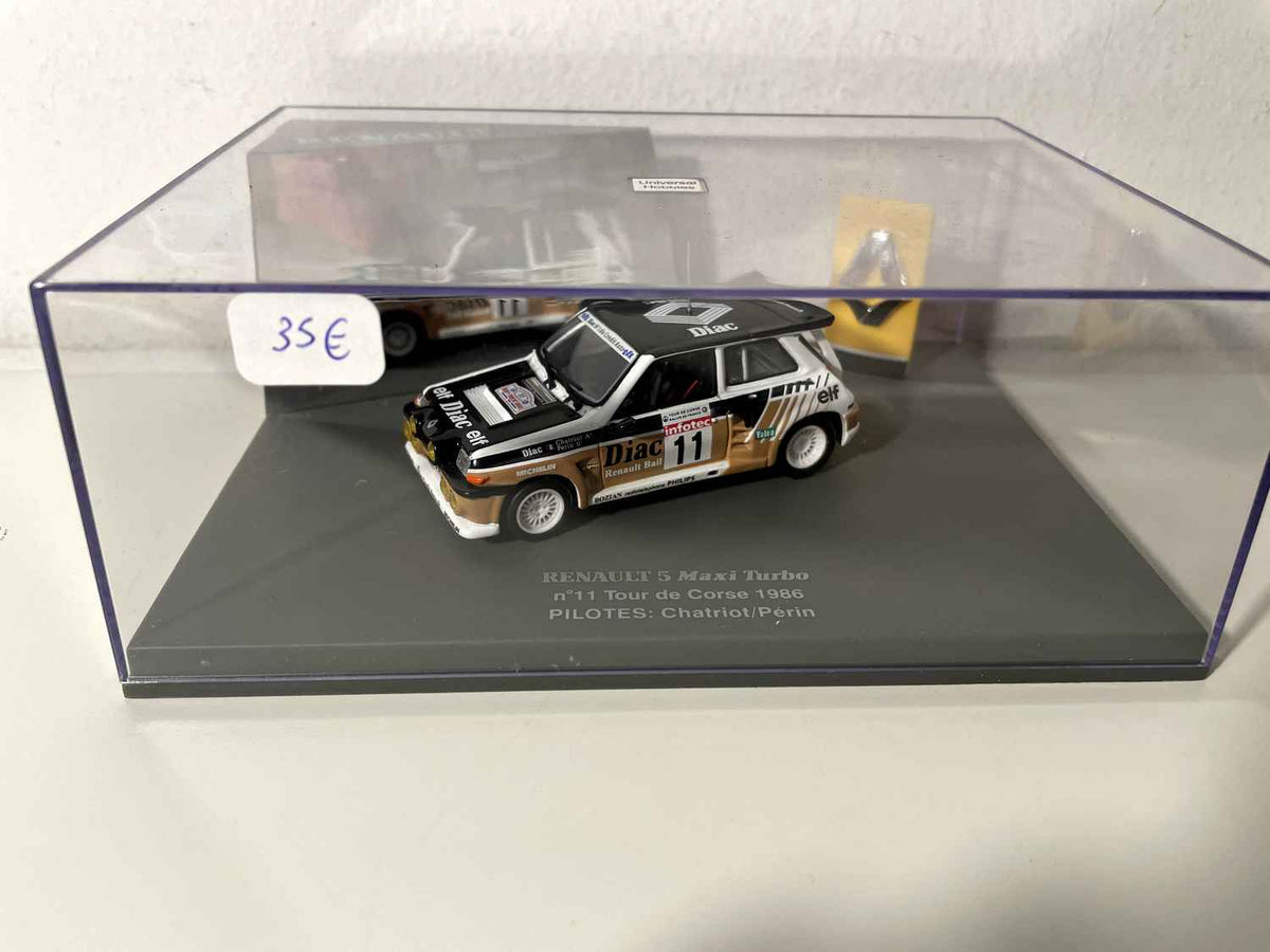 Renault 5 Maxi Turbo noire, marron et blanche numéro 11 Tour de Corse 1986 (coffret boite rectangle) Bernard Miniatures