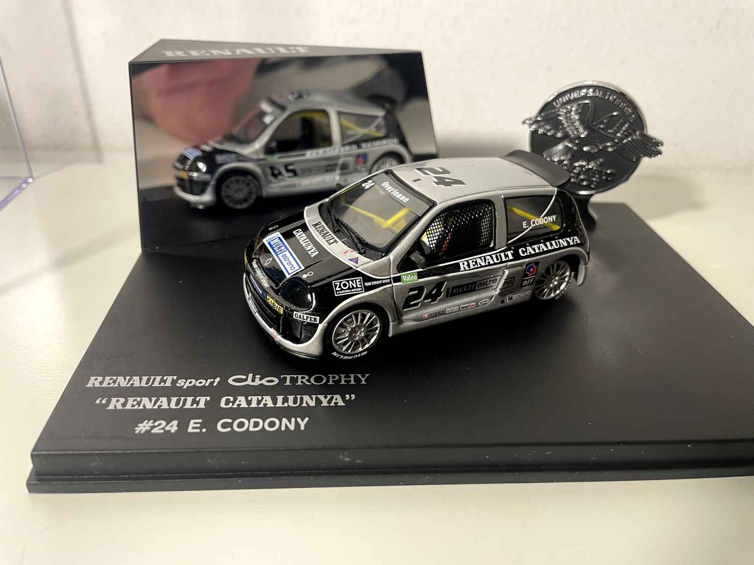Renault Sport Clio Trophy noire et grise numéro 24 (Renault Catalunya) (coffret boite rectangle) Bernard Miniatures