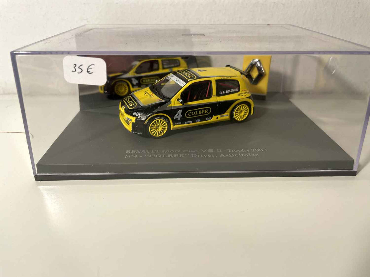 Renault Sport Clio V6 II jaune et noire numéro 4 - Trophy 2003 (coffret boite rectangle) Bernard Miniatures