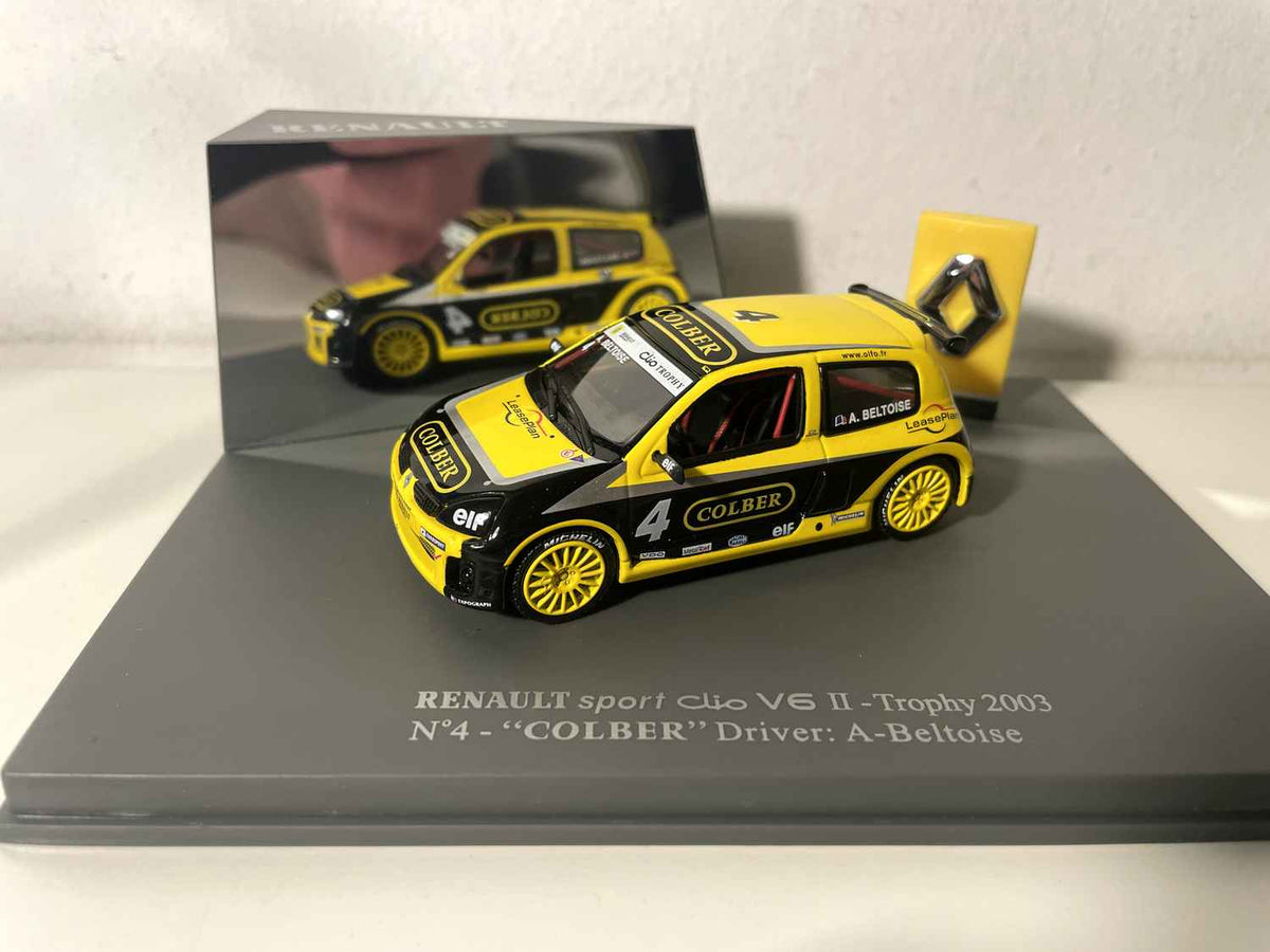 Renault Sport Clio V6 II jaune et noire numéro 4 - Trophy 2003 (coffret boite rectangle) Bernard Miniatures