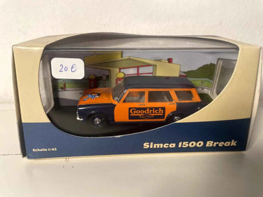 Simca 1500 break orange et bleue avec publicité GOODRICH Bernard Miniatures