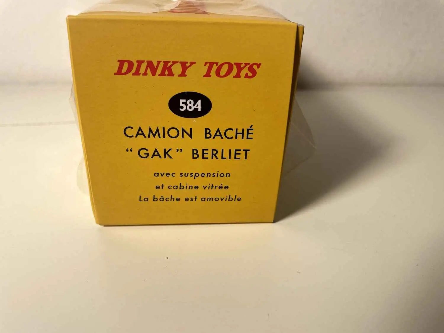 Voiture Miniature Camion bâché GAK Berliet jaune et bâche verte Dinky-Toys (éditions Atlas) - Bernard Miniatures