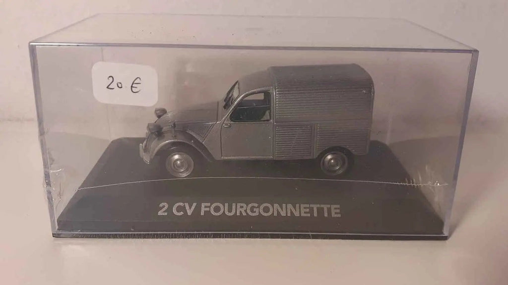 Voiture Miniature Citroën 2 CV fourgonnette grise (jantes grises) - Bernard Miniatures