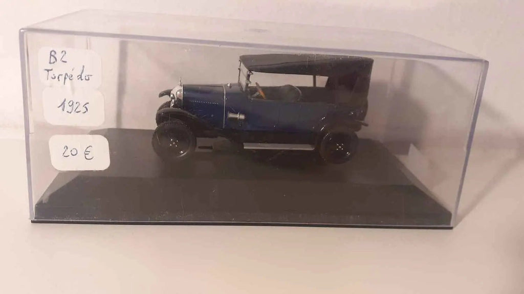 Voiture Miniature Citroën B2 Torpédo bleue de 1925 (boite plexi) - Bernard Miniatures