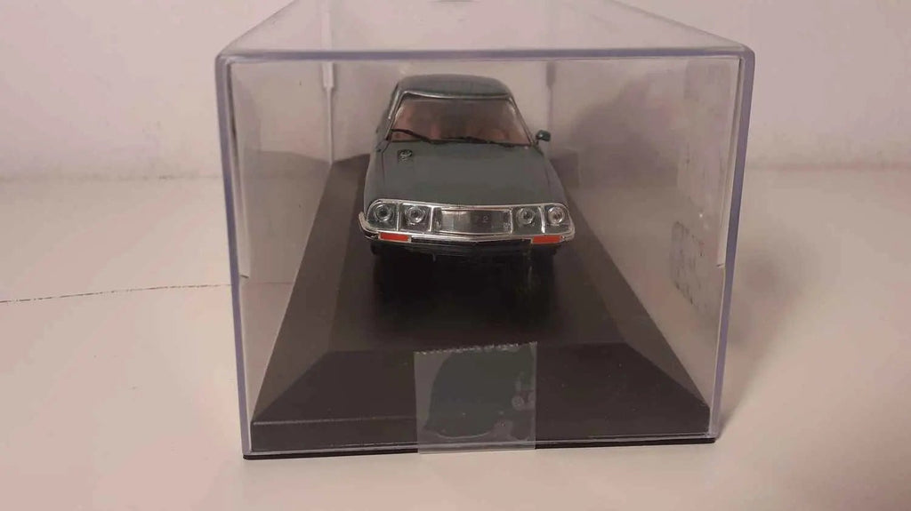 Voiture Miniature Citroën SM version USA bleue de 1972 (boite plexi) - Bernard Miniatures