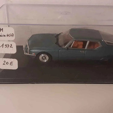 Voiture Miniature Citroën SM version USA bleue de 1972 (boite plexi) - Bernard Miniatures