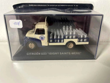 Voiture Miniature Citroën U23 bleu et beige avec la publicité ISIGNY SAINTE-MERE (camion laitier) - Bernard Miniatures