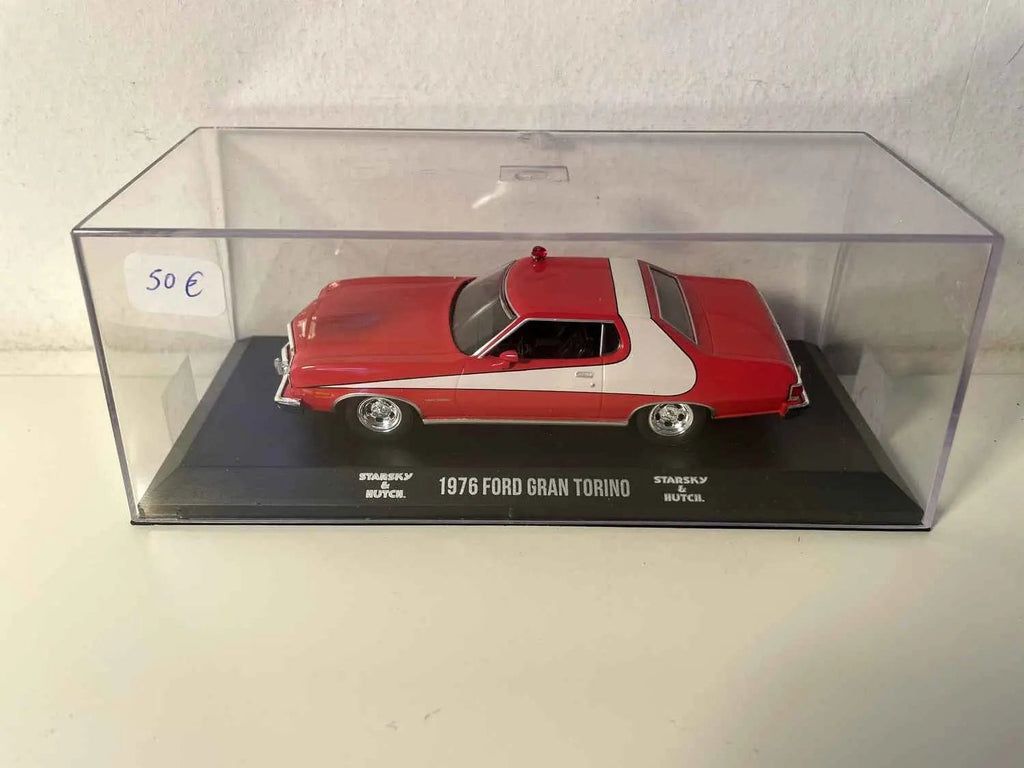 Voiture Miniature Ford Gran Torino rouge et blanche de 1976 (voiture de STARKY et HUTCH) - Bernard Miniatures