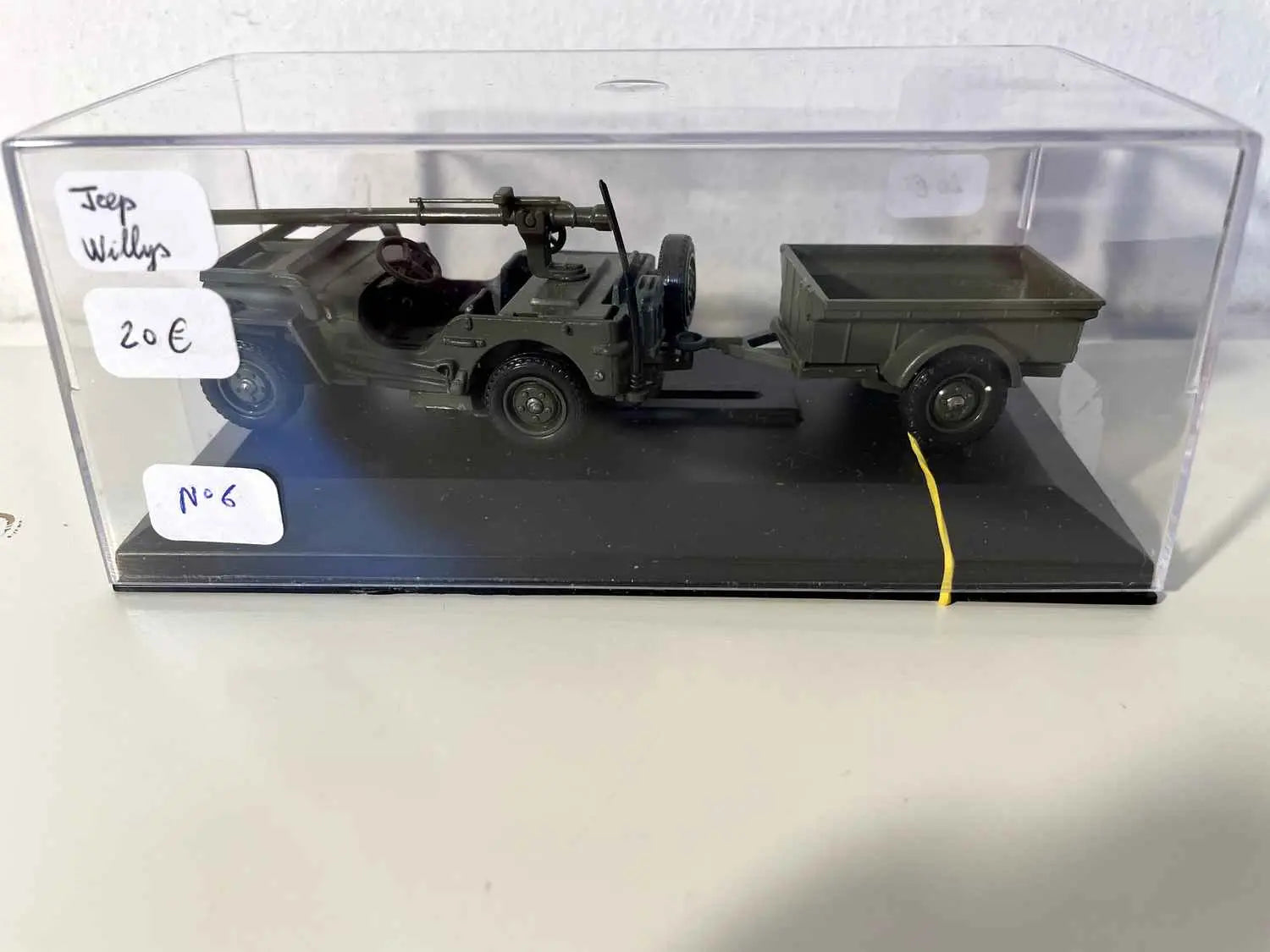 Voiture Miniature Jeep Willys avec remorque (collection Solido) - boite N°6 - Bernard Miniatures