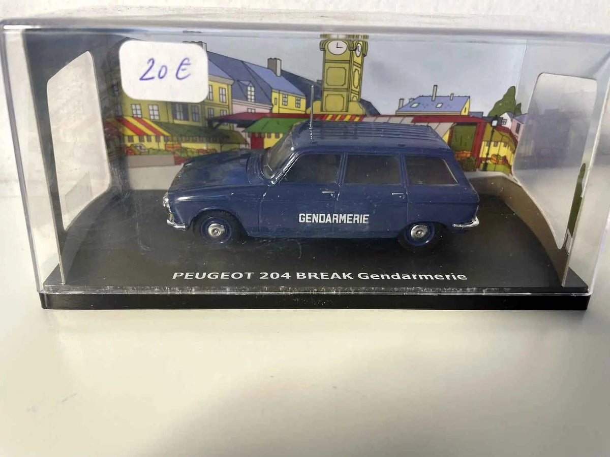 Voiture Miniature Peugeot 204 break bleue GENDARMERIE - Bernard Miniatures