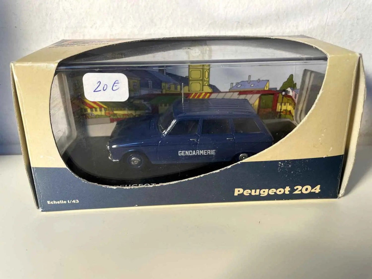 Voiture Miniature Peugeot 204 break bleue GENDARMERIE - Bernard Miniatures