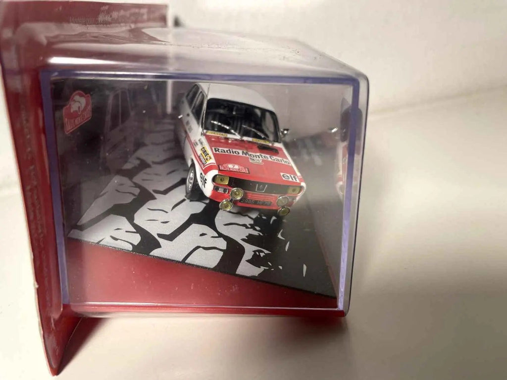 Voiture Miniature Renault 12 Gordini blanche et rouge numéro 7 - Rallye de Monté-Carlo de 1973 - Bernard Miniatures