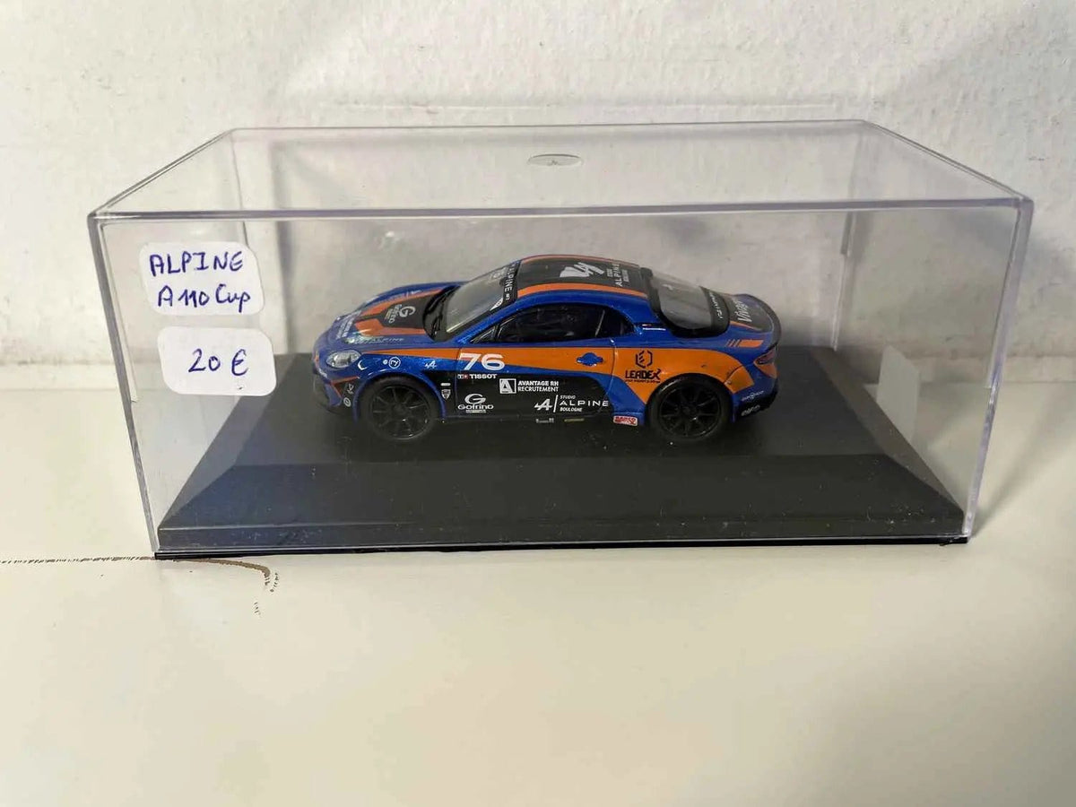 Voiture Miniature Renault Alpine A110 Cup bleue, noire et orange (numéro 76) - Bernard Miniatures